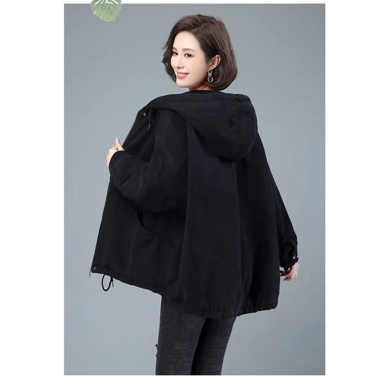Loose Fit Plus Velvet Sherpa Jacket