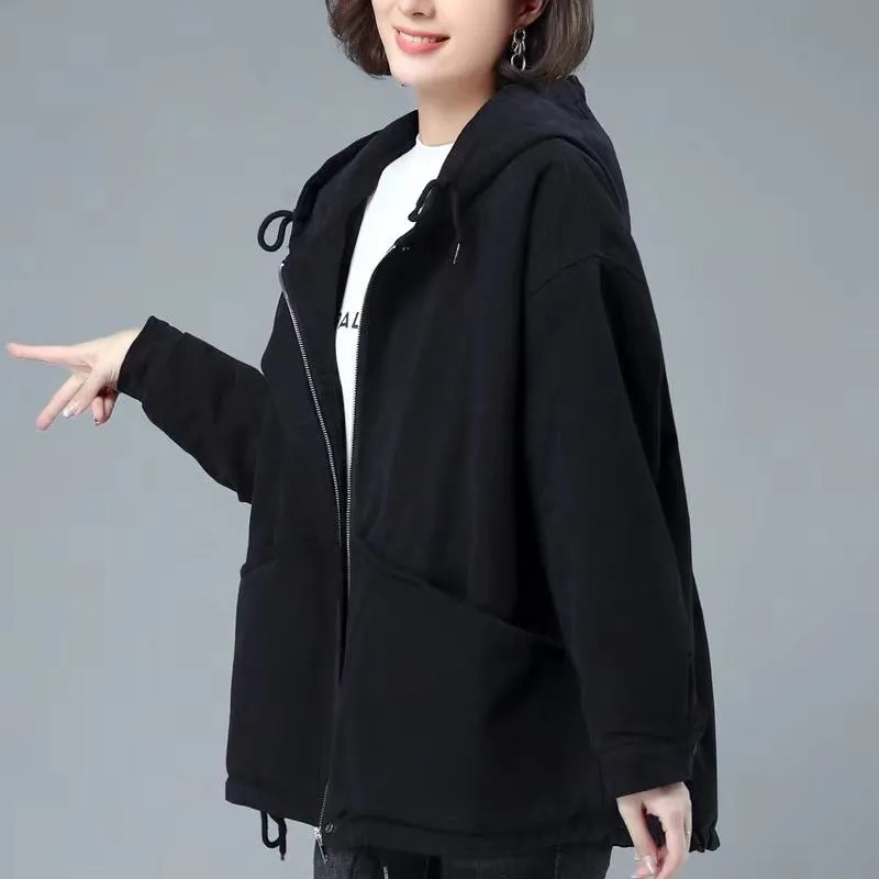 Loose Fit Plus Velvet Sherpa Jacket