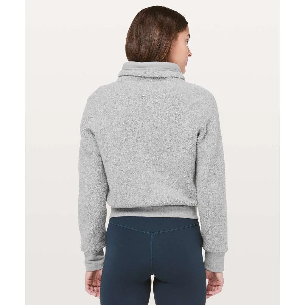 Lululemon So Sherpa Jacket in Heathered Silver Spoon / Heathered Core Light Grey - Size 4