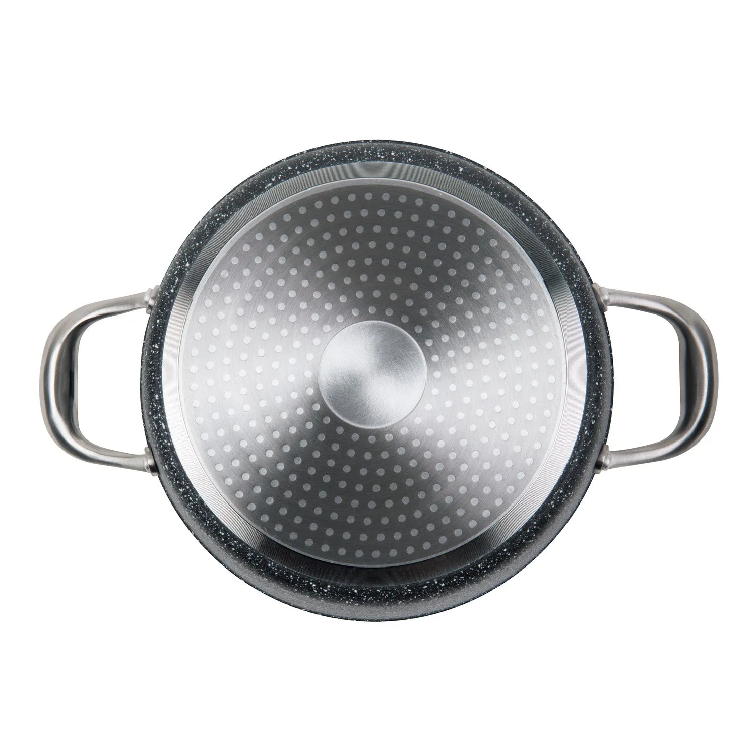 MASTERPAN Nonstick Granite Look Stock Pot With Glass Lid, 5 Qt.  9.5" (24cm)