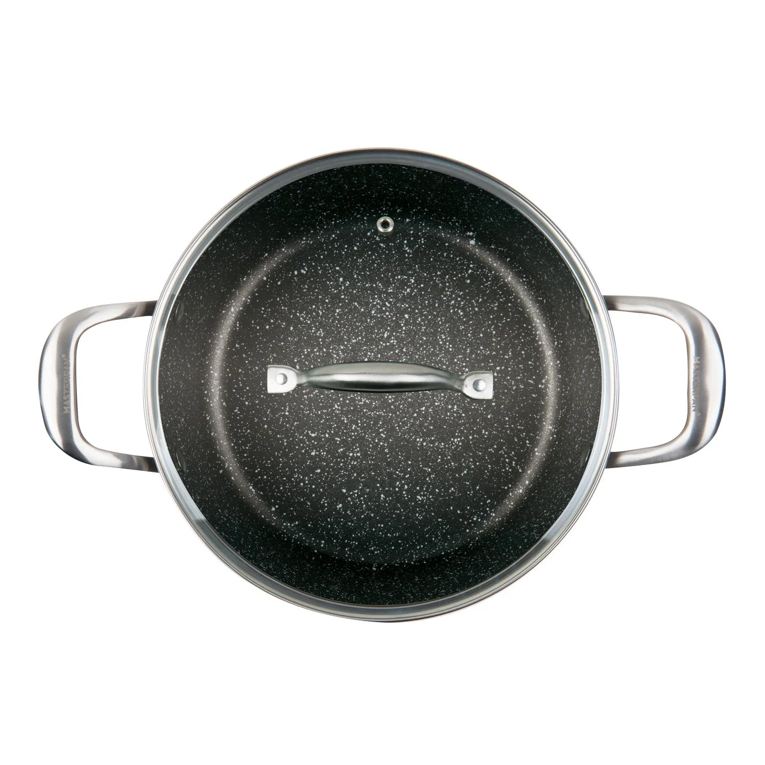 MASTERPAN Nonstick Granite Look Stock Pot With Glass Lid, 5 Qt.  9.5" (24cm)