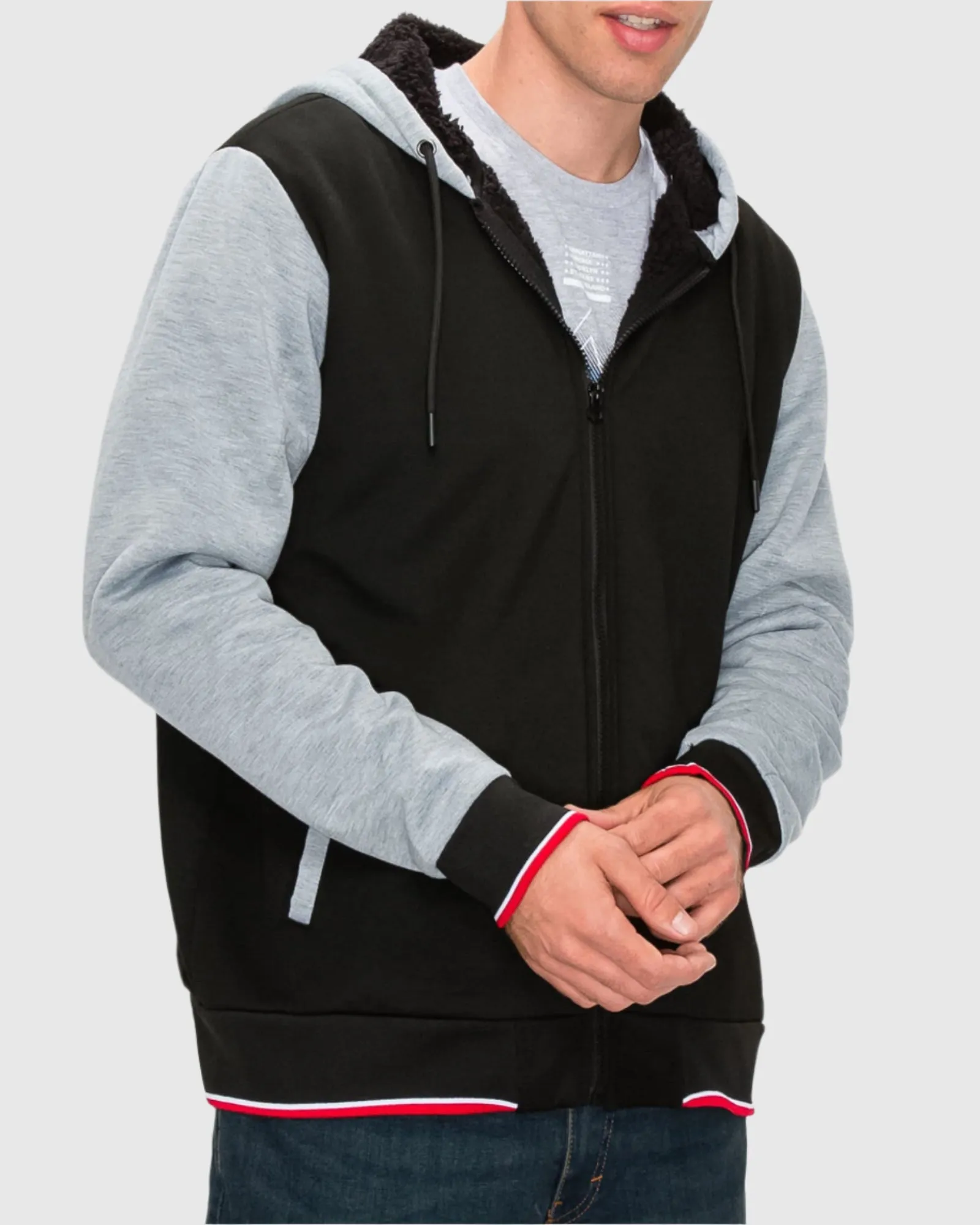 MEN'S VALUE VARSITY FLEECE SHERPA LINED JACKET