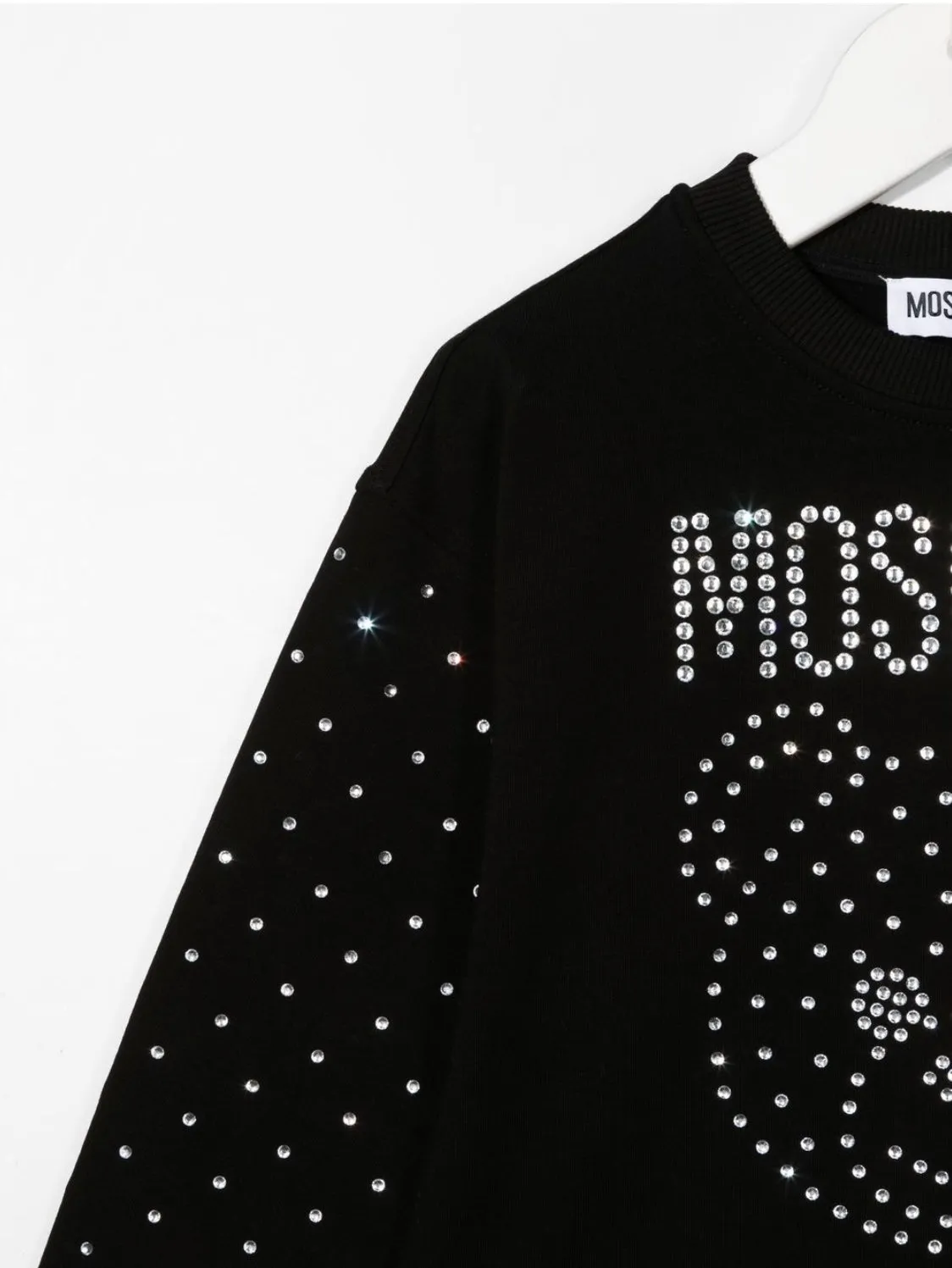 MOSCHINO KIDS - TEDDY LOGO RHINESTONE SWEATSHIRT