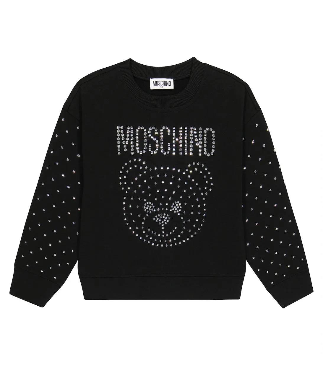 MOSCHINO KIDS - TEDDY LOGO RHINESTONE SWEATSHIRT