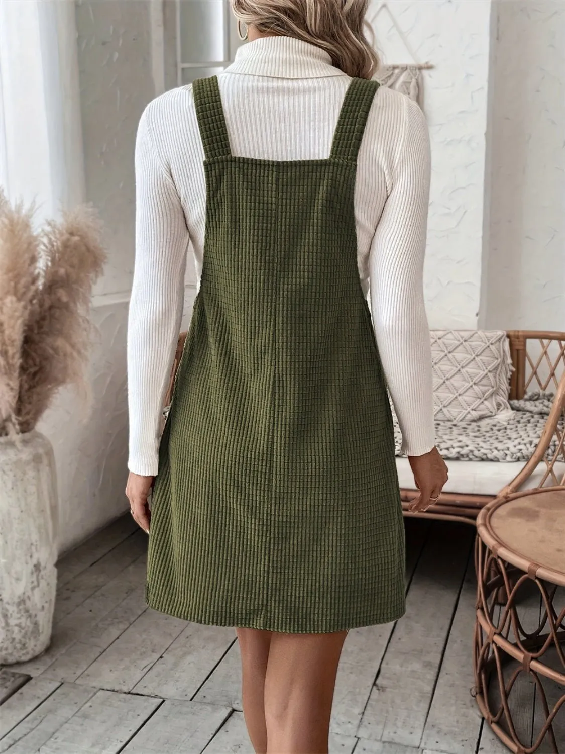Moss Green Overall Dress
