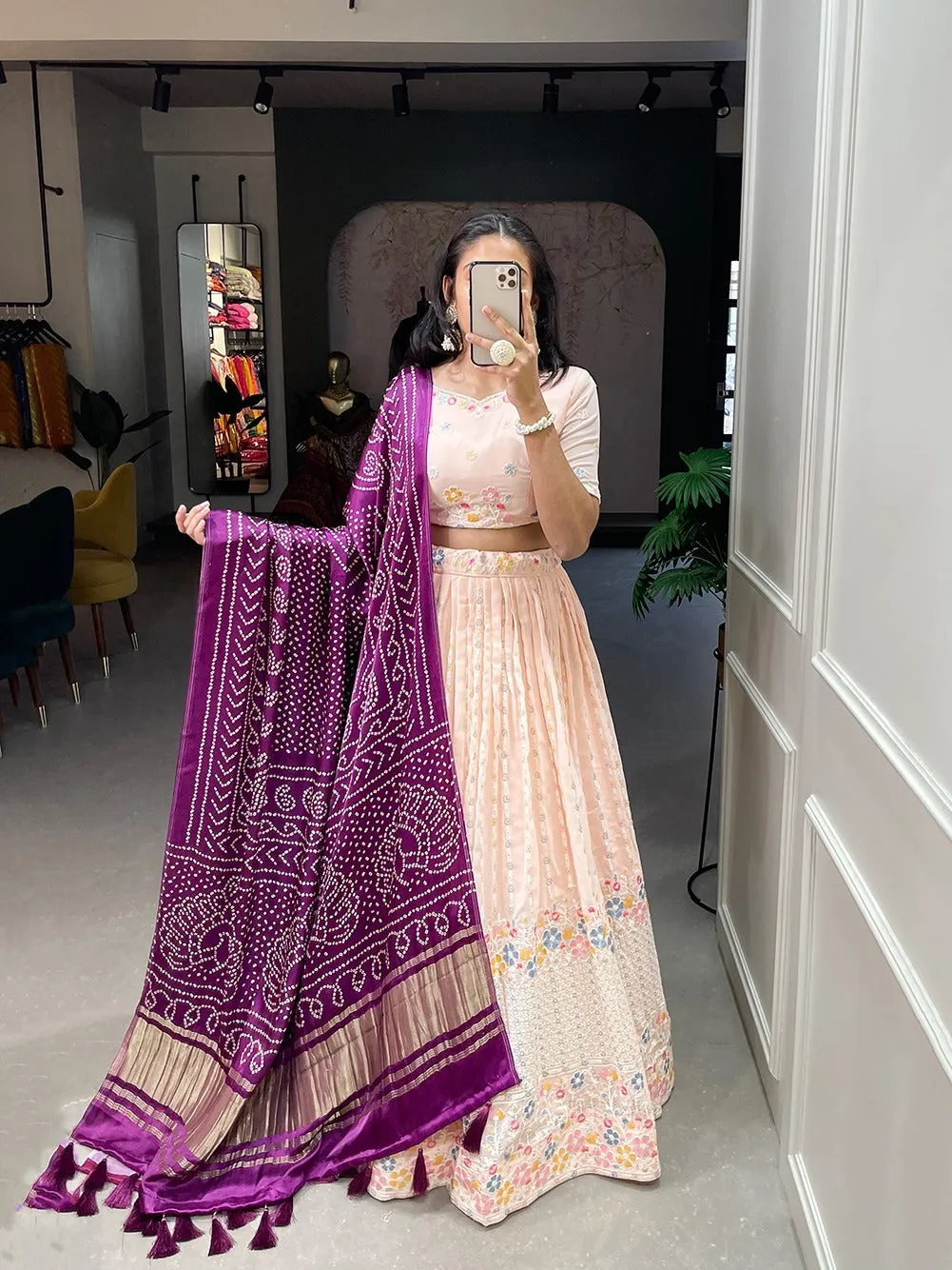 Party Wear Gaji Silk Lehenga Choli
