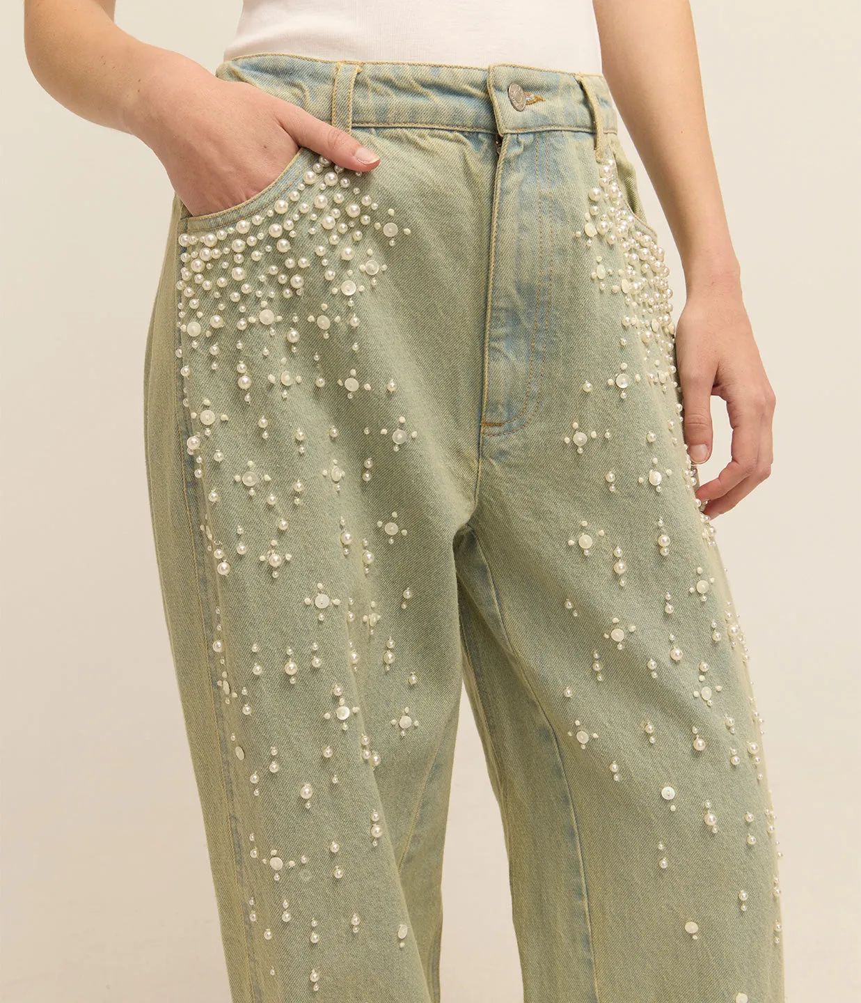 Perlette Denim Pants in Blue