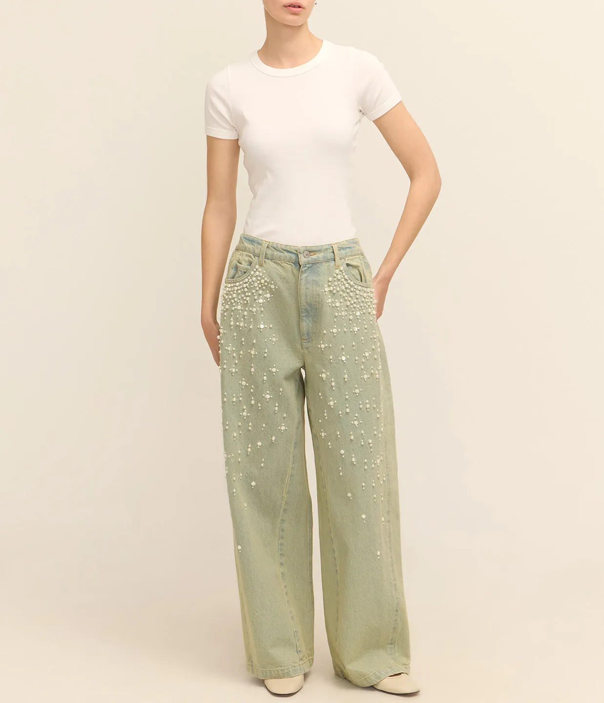 Perlette Denim Pants in Blue