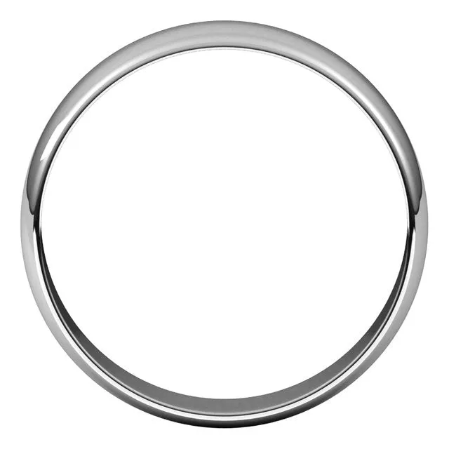 Platinum Half Round Ultra-Light Wedding Band, 5 mm Wide