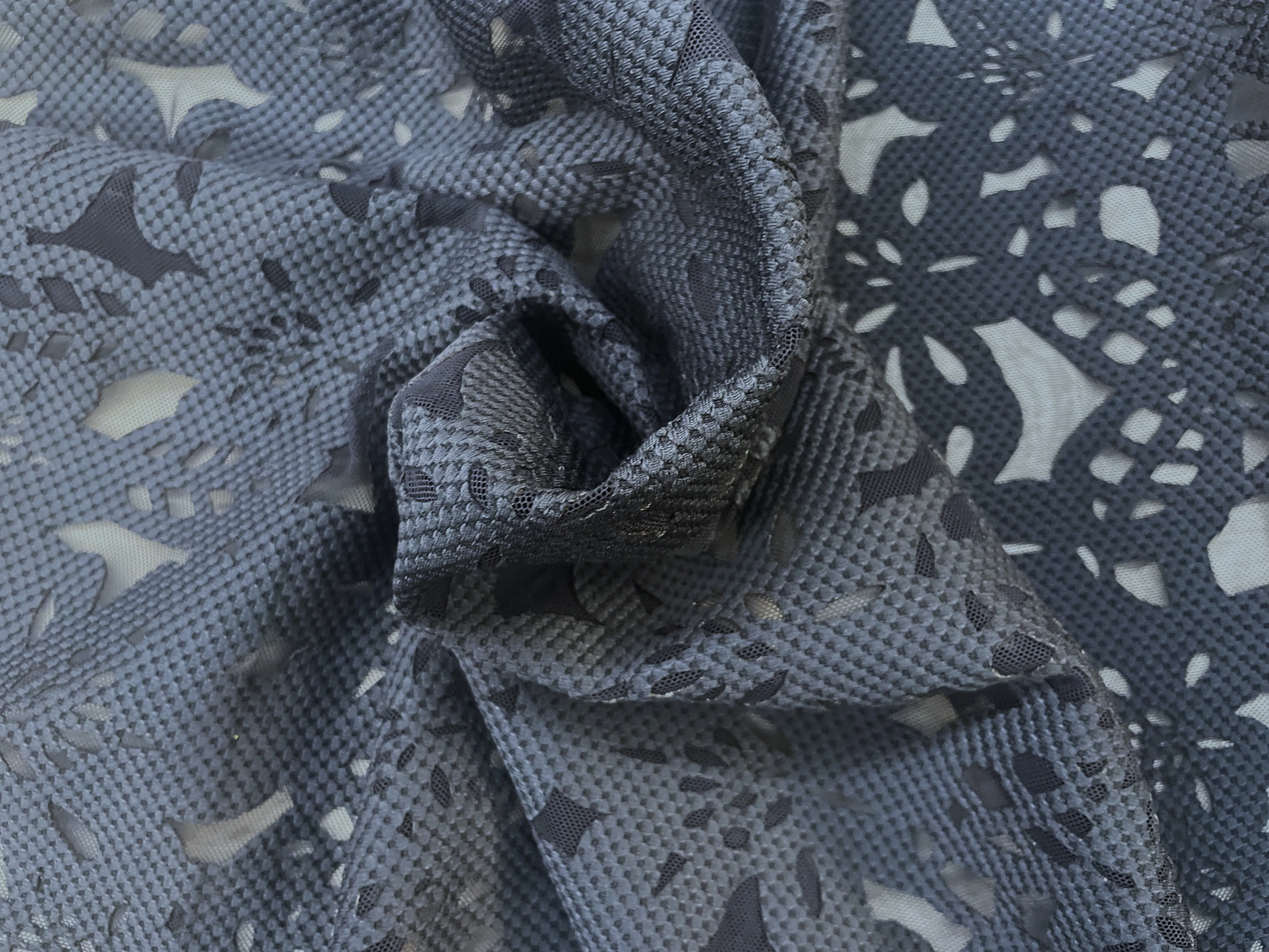 Poly Laser Cut Mesh - Navy