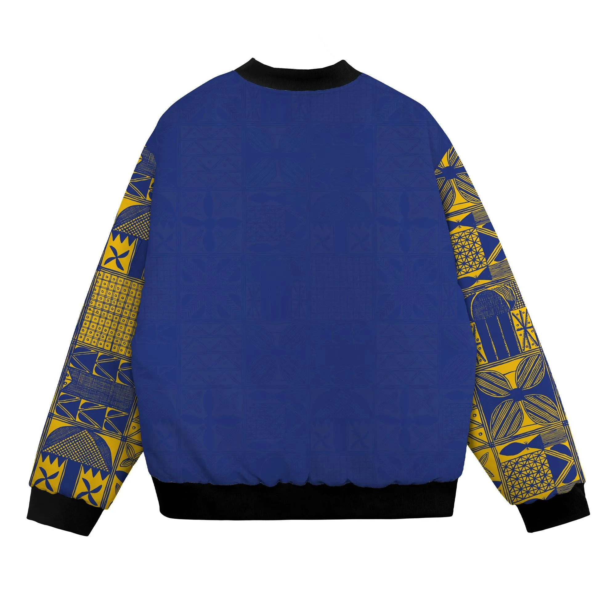 Printed Mudcloth Pattern Bomber Jacket