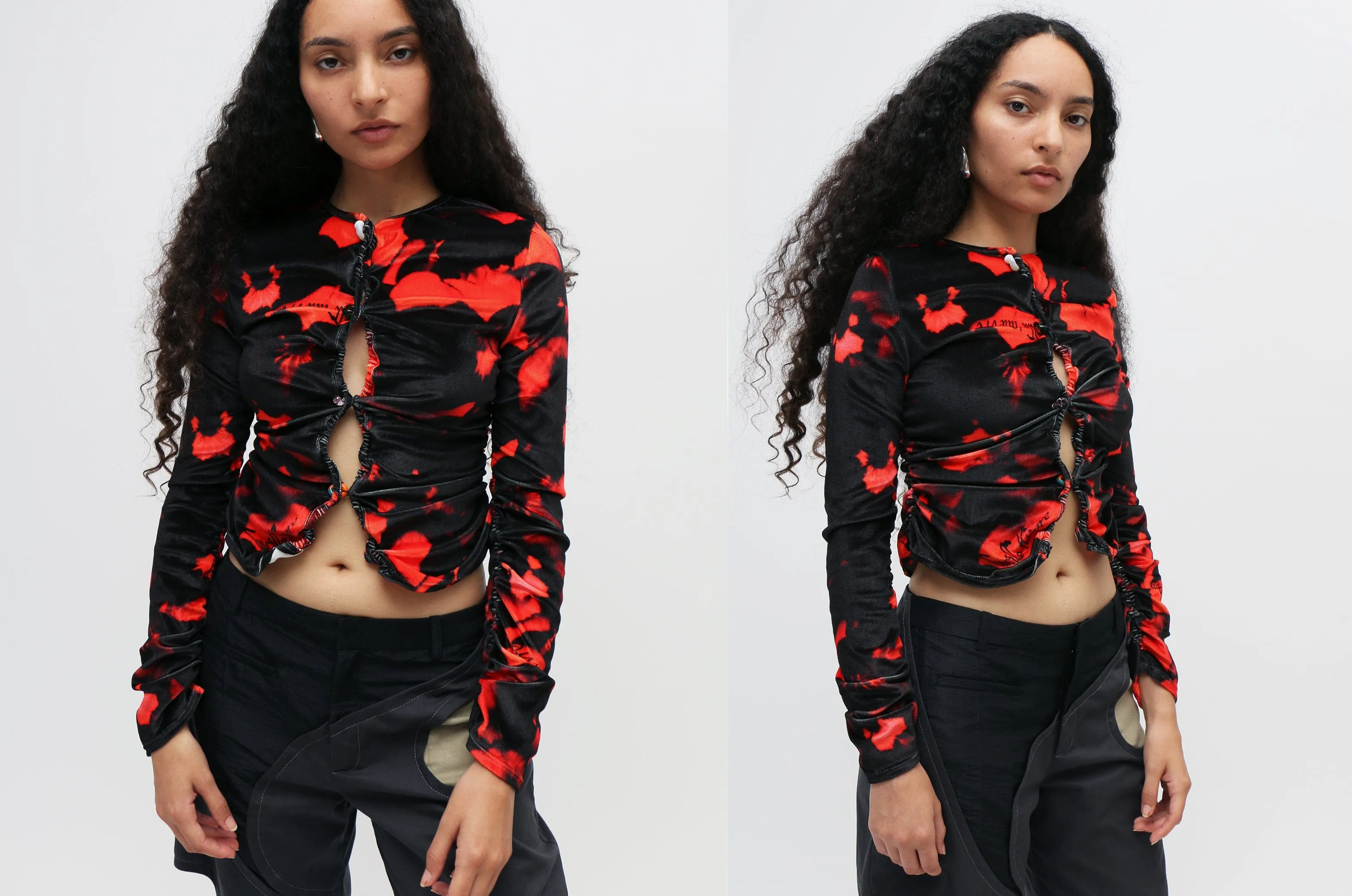 Printed Velvet Jersey Cardigan