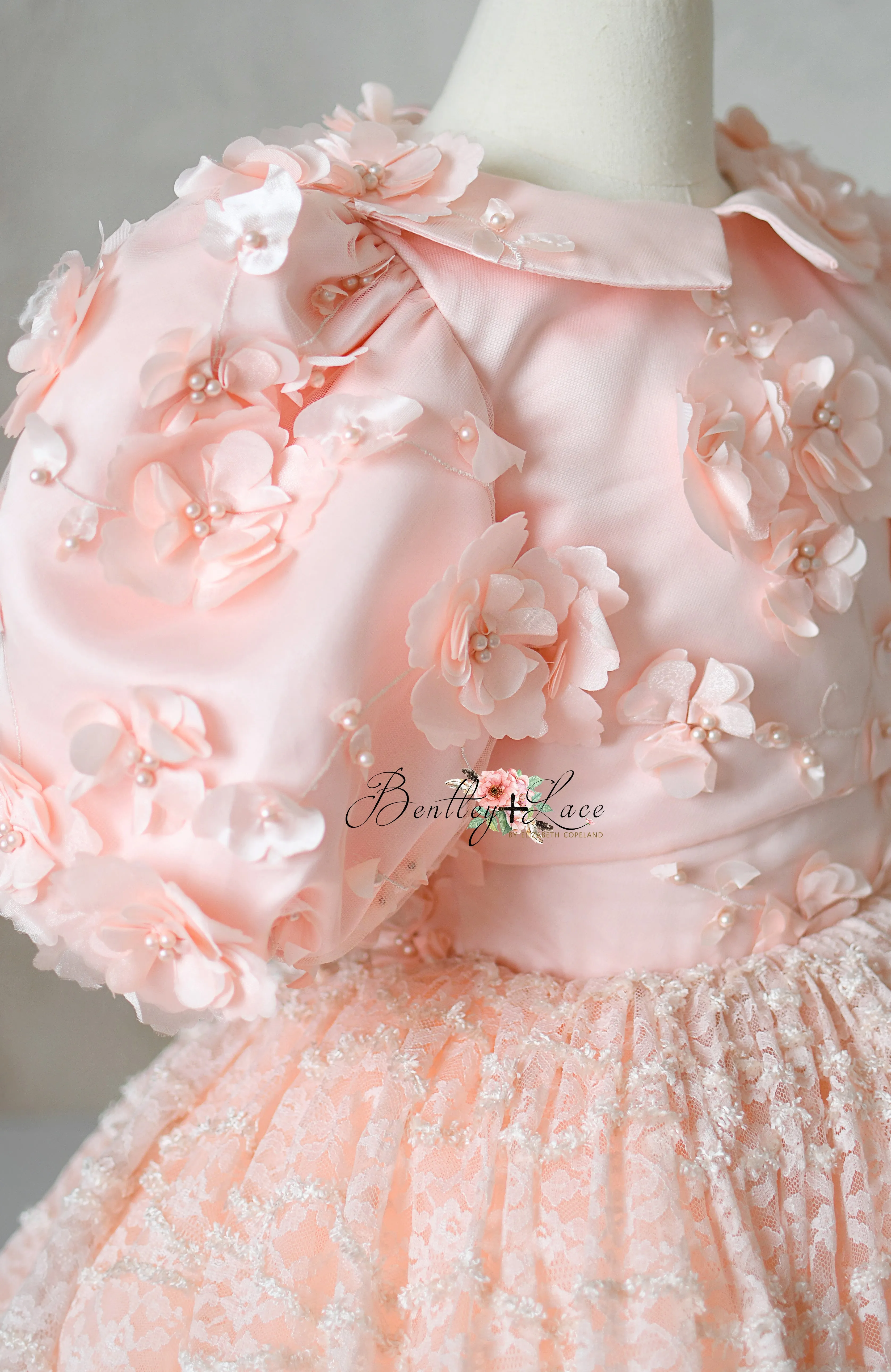 "Rosette Reverie" - Floor length gown with detachable bodice (7Year - 8 Year)