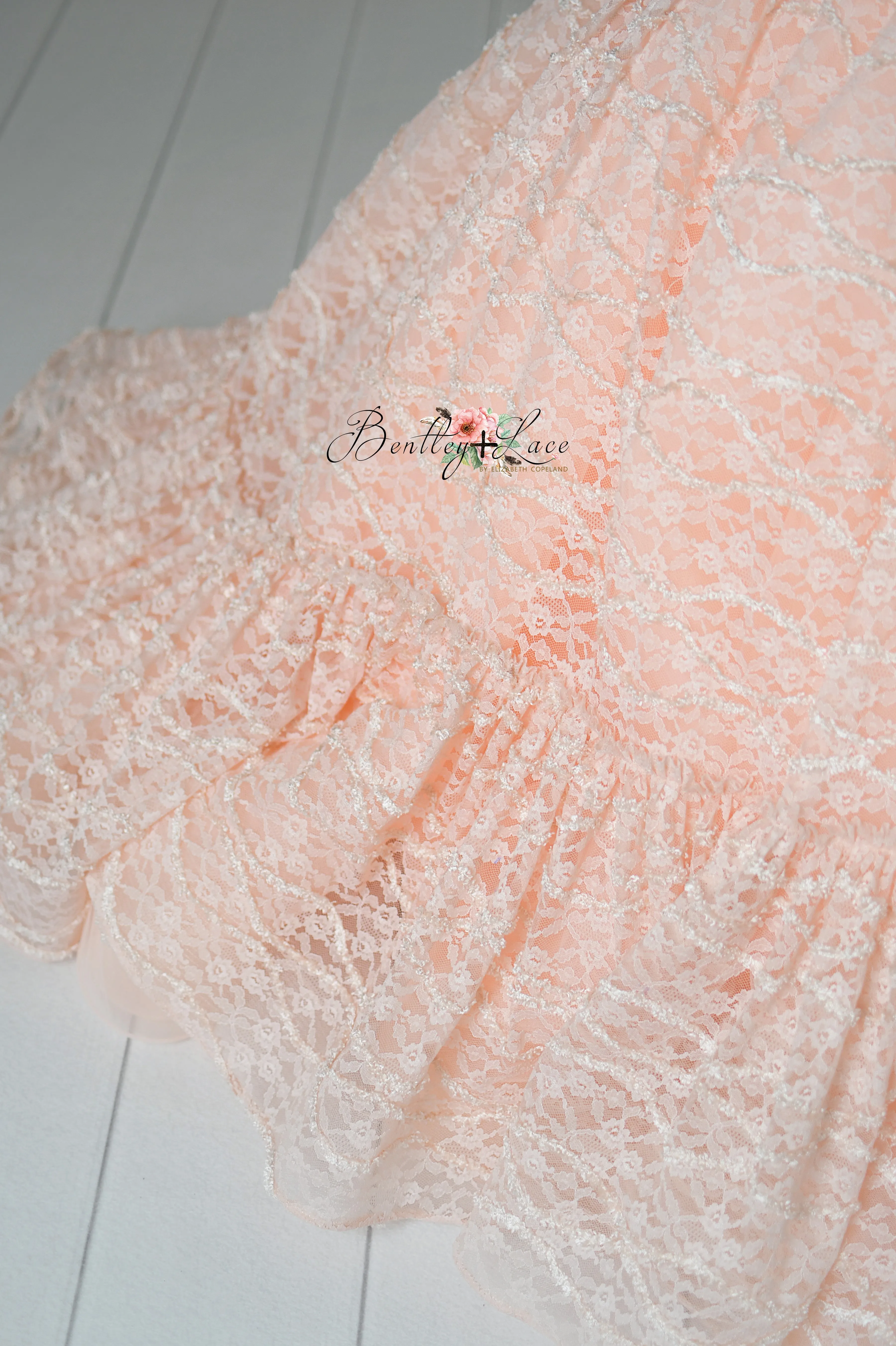"Rosette Reverie" - Floor length gown with detachable bodice (7Year - 8 Year)