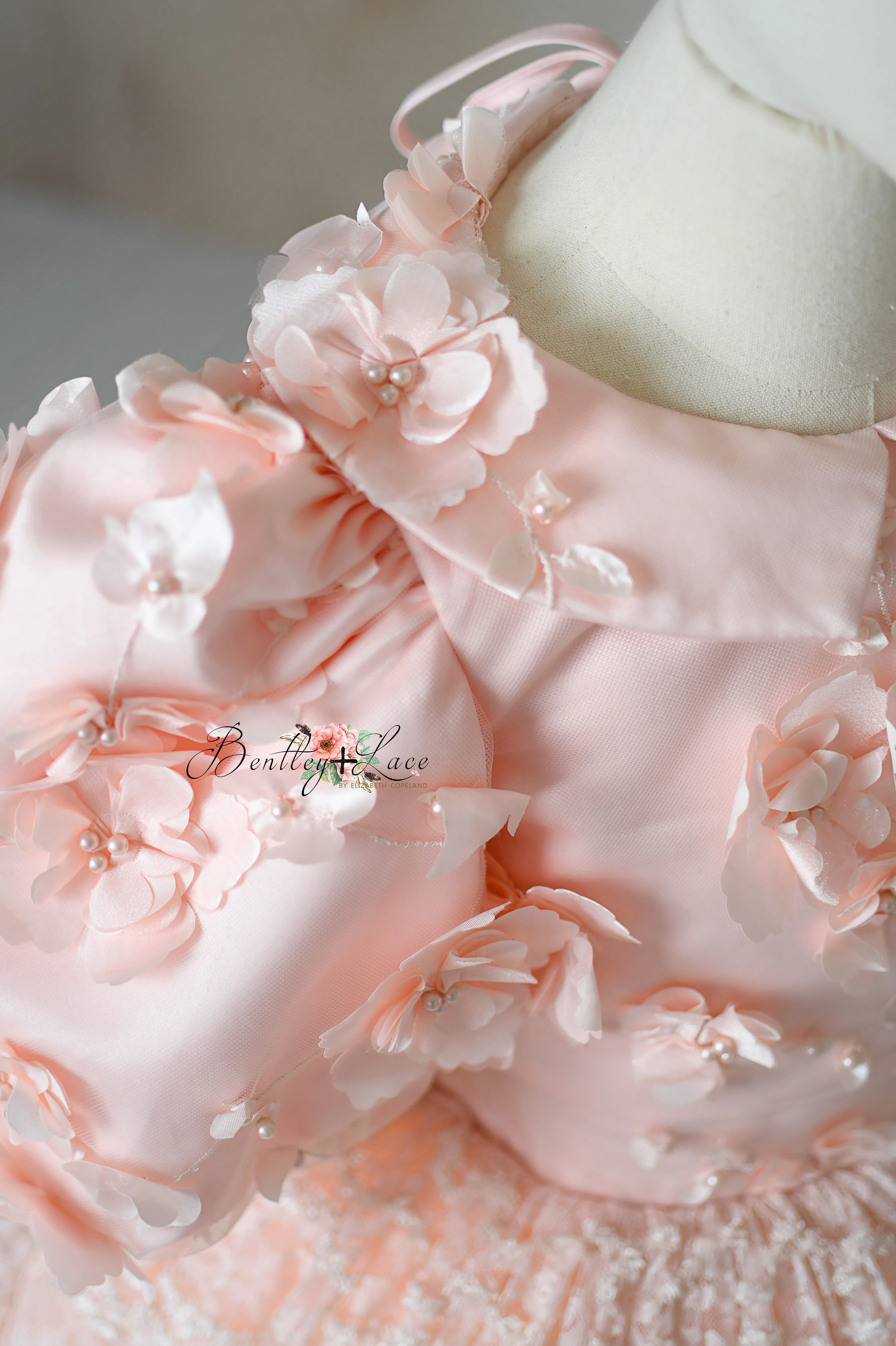 "Rosette Reverie" - Floor length gown with detachable bodice (7Year - 8 Year)