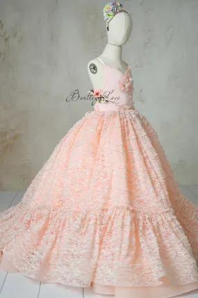 "Rosette Reverie" - Floor length gown with detachable bodice (7Year - 8 Year)