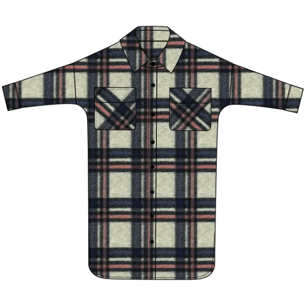 RD Style - Ladies Woven Coat | Blue Brushed Plaid