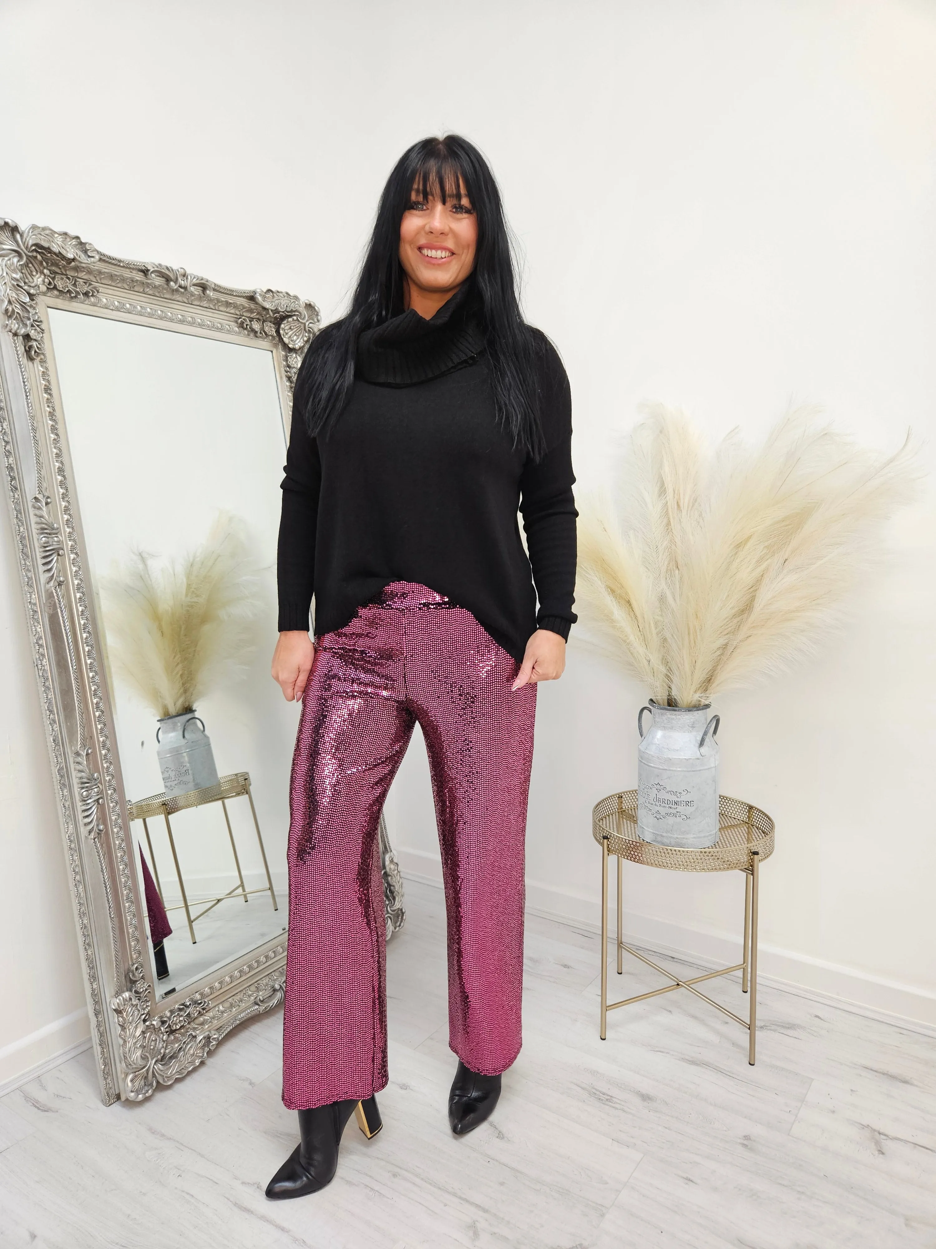Ritz Sequin Trousers - Pink
