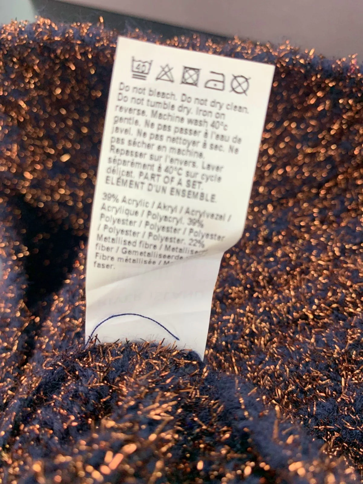 River Island Multicolour Metallic Jumper UK 8