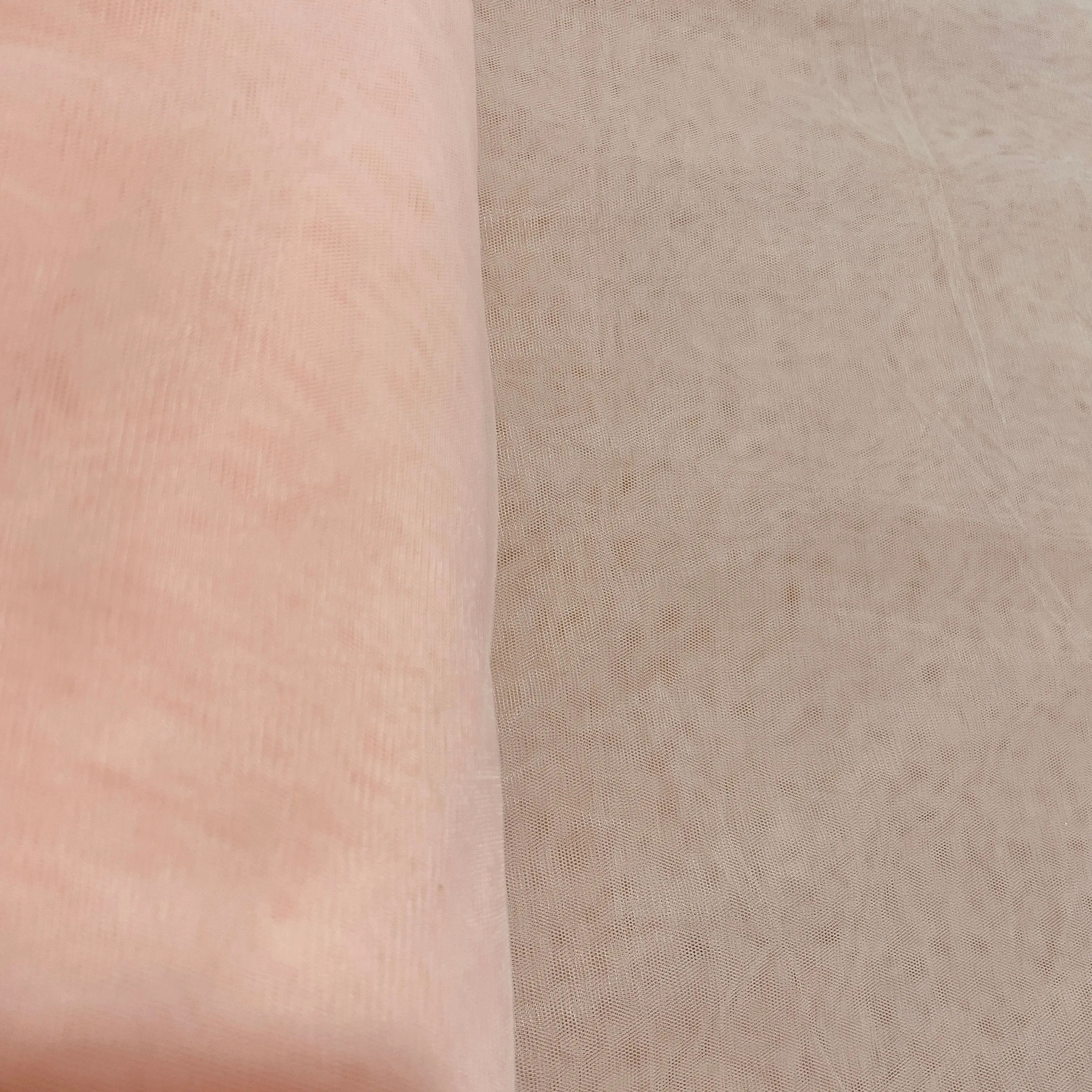 Salmon Pink Solid Net Fabric