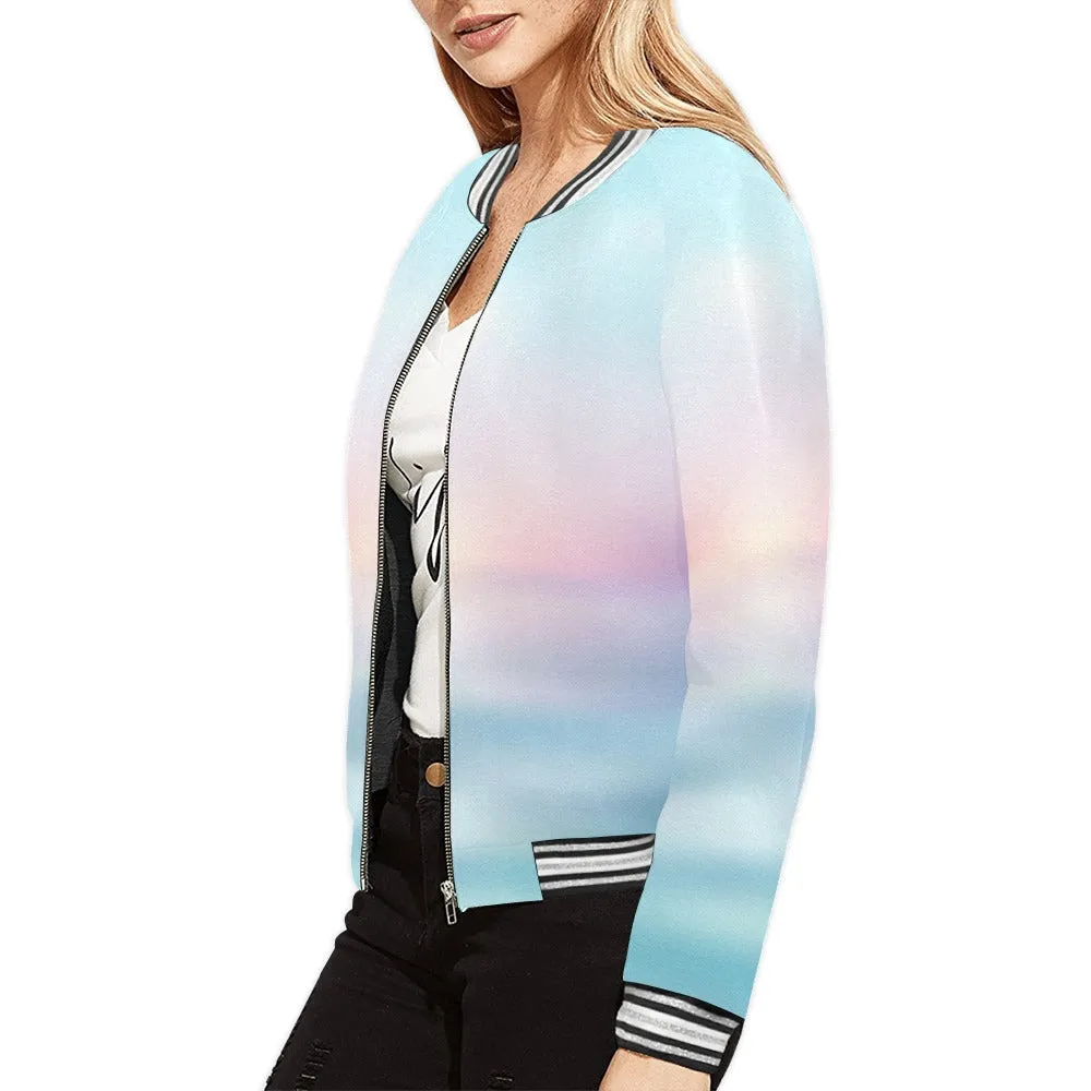 Sea blue sunrise Bomber Jacket for Women