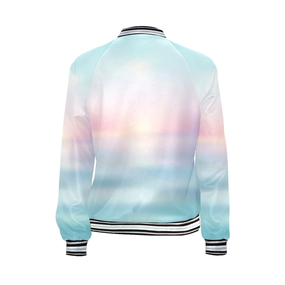 Sea blue sunrise Bomber Jacket for Women