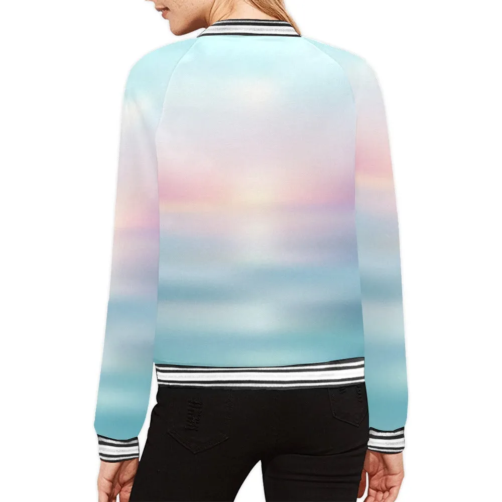 Sea blue sunrise Bomber Jacket for Women