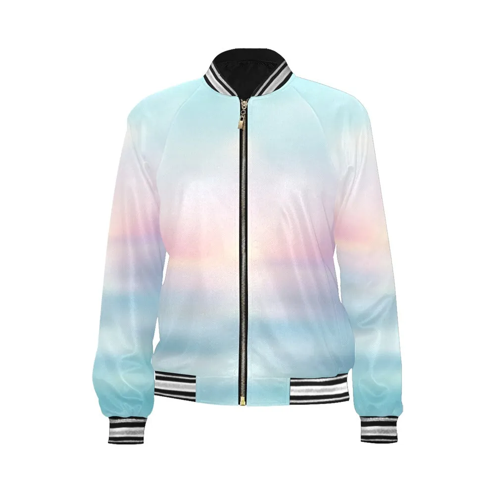 Sea blue sunrise Bomber Jacket for Women