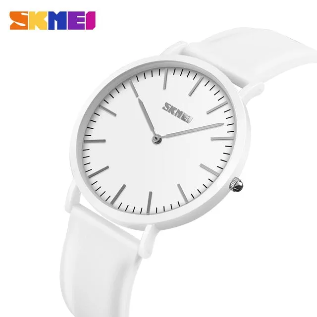 SKMEI Couple Watch Lovers Watch Ultra Thin Lover's Watches for Women Man Clock Relogio Feminino Quartz Wristwatch Women Clock