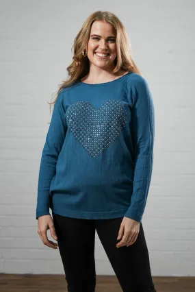 Sparkle stones LOVE heart knit | DETAILED STONES LOVE JUMPER