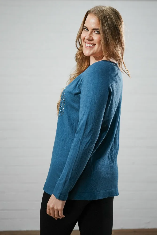 Sparkle stones LOVE heart knit | DETAILED STONES LOVE JUMPER