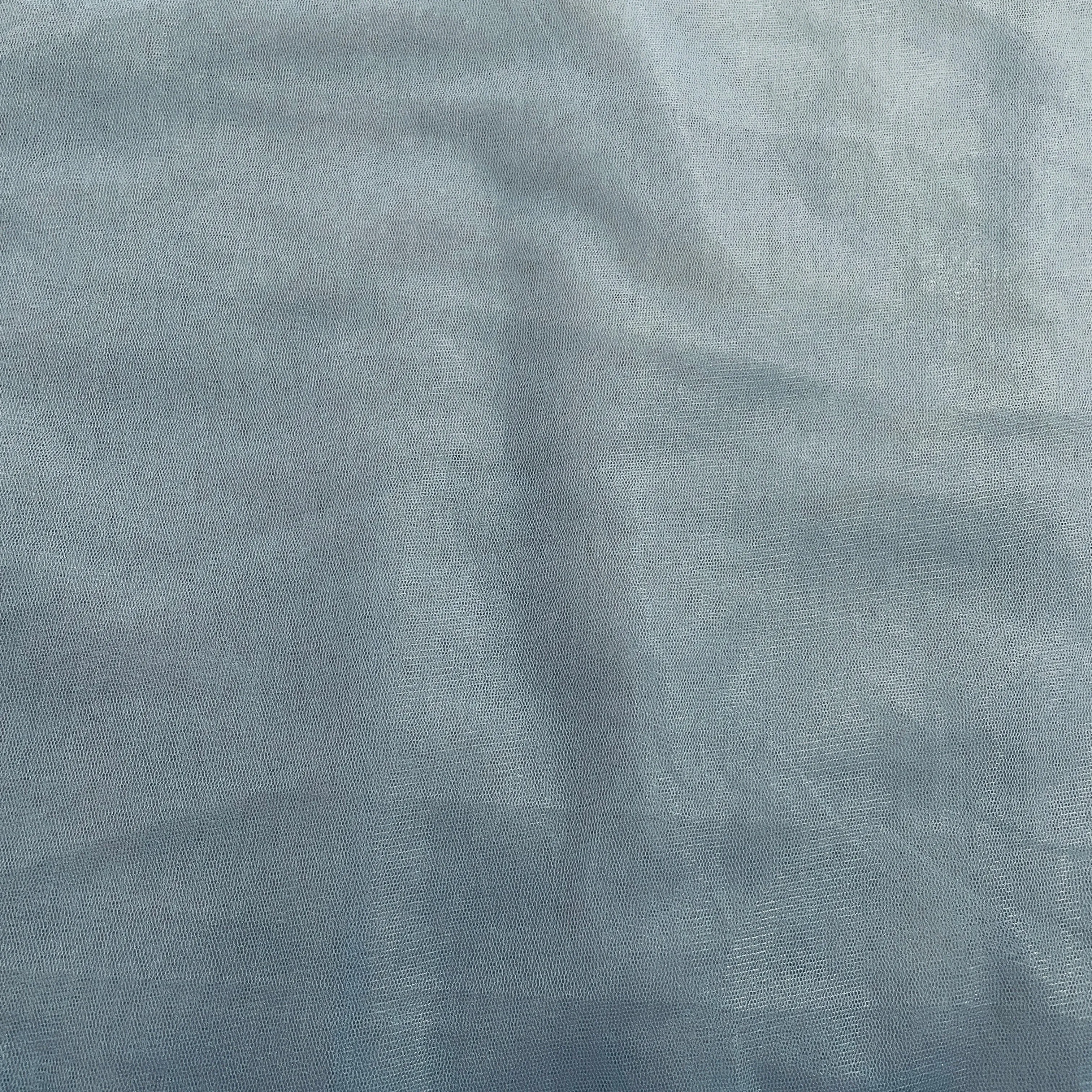 Steel Grey Solid Net Fabric