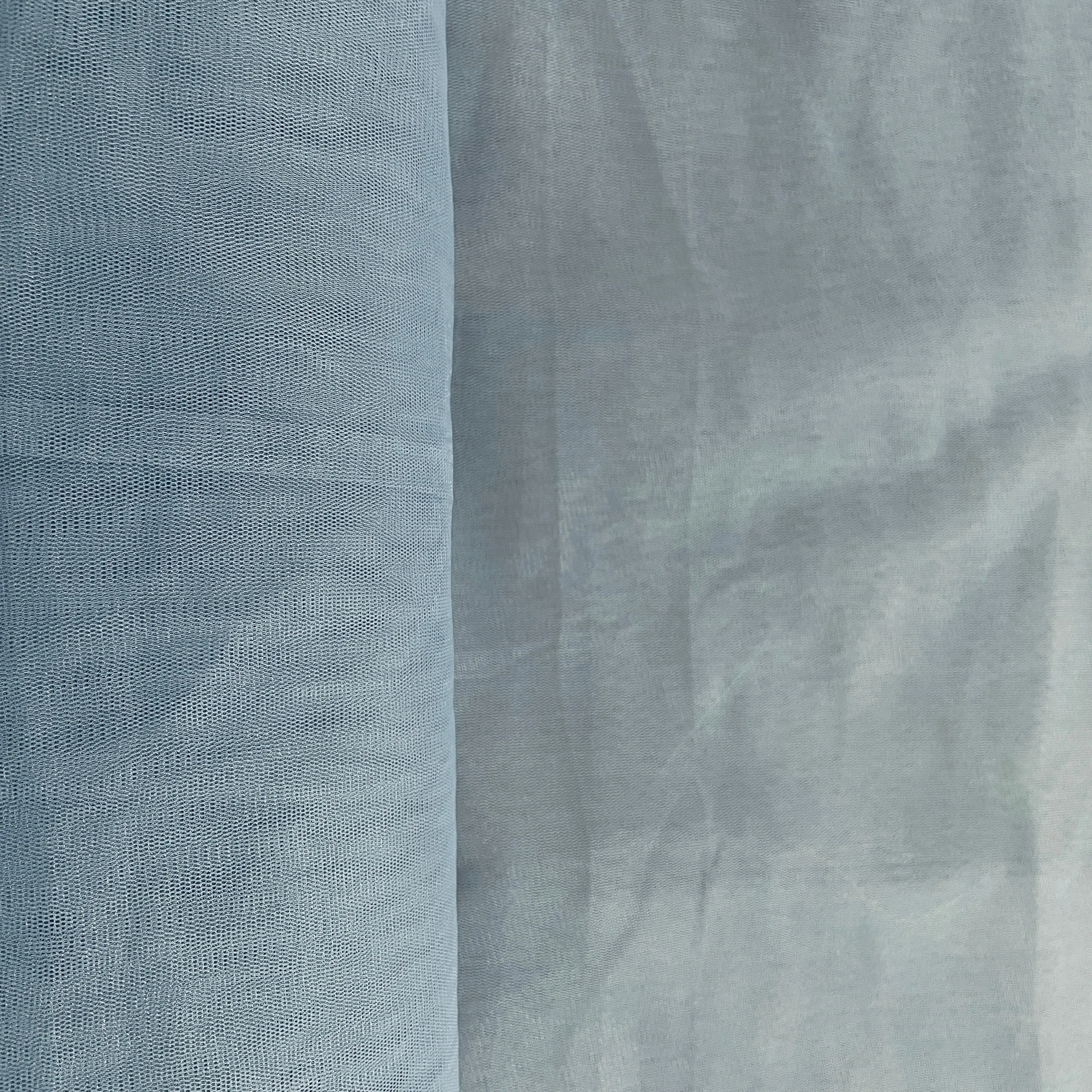 Steel Grey Solid Net Fabric