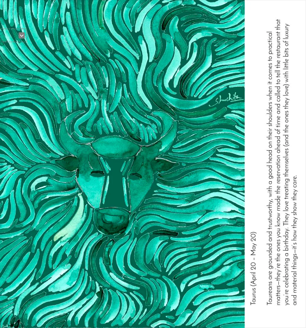 Taurus Gift Box / Zodiac Themed Pure Silk POCKET SQUARE