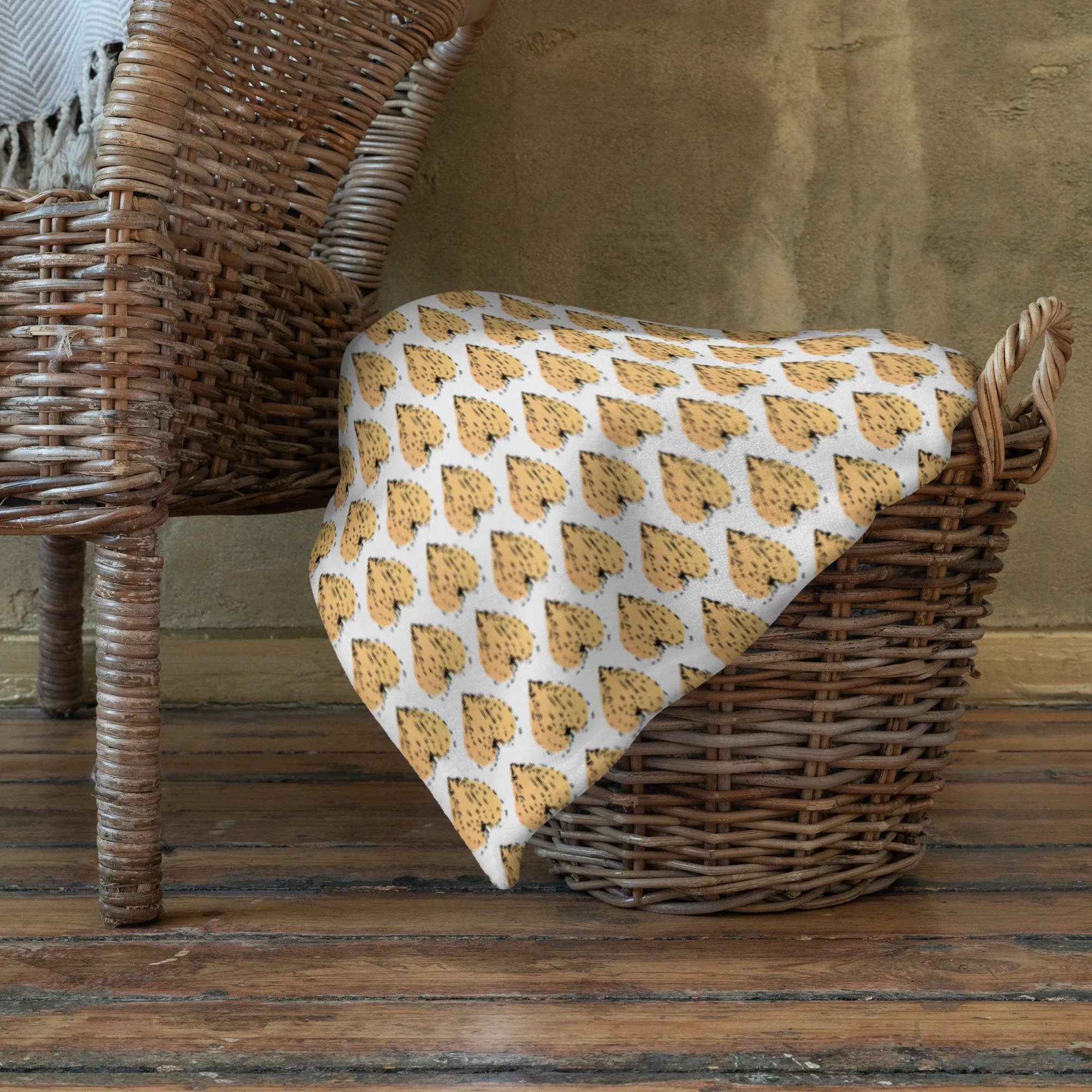 Tiny Pumpkin Heart Throw Blanket Fall Home Decor Idea