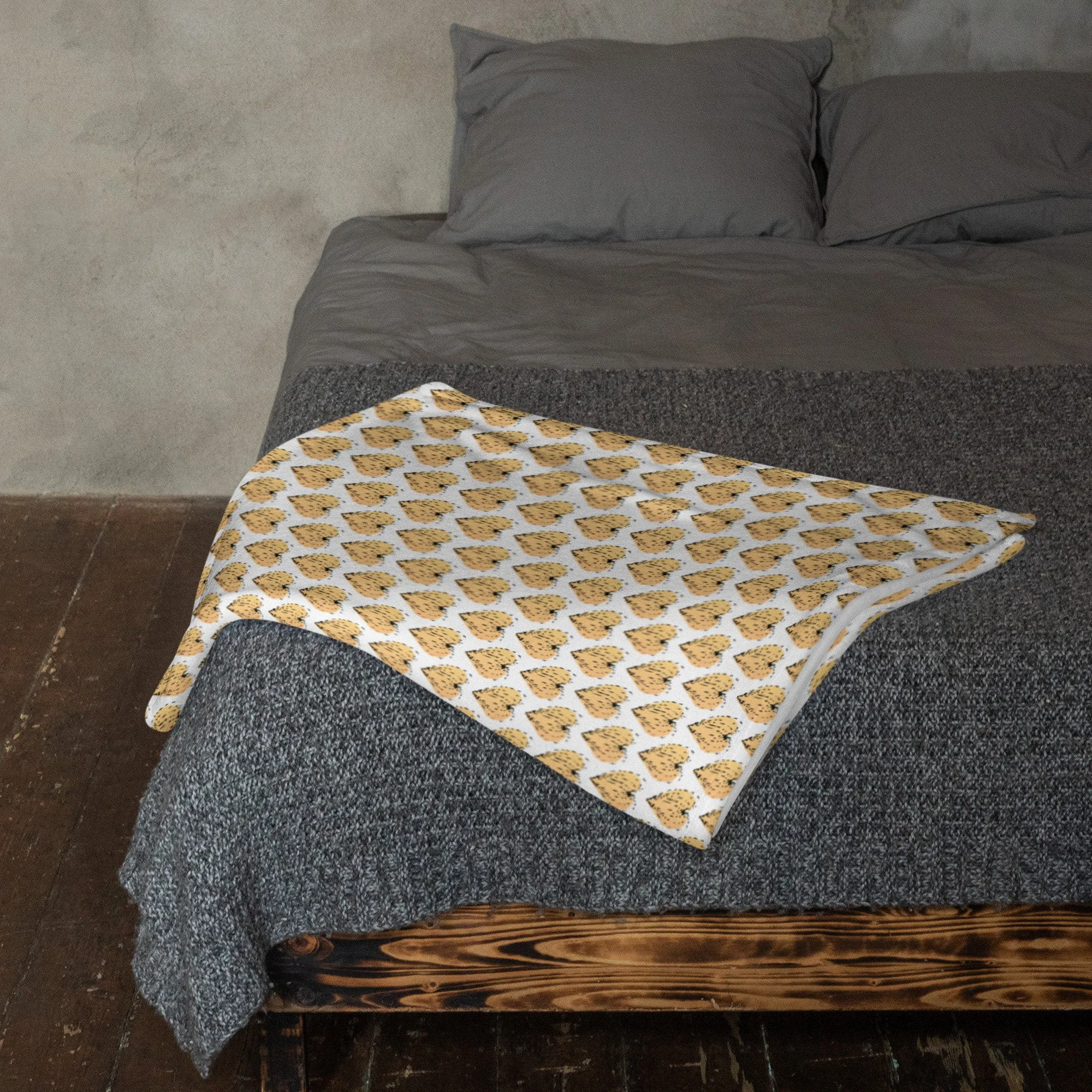 Tiny Pumpkin Heart Throw Blanket Fall Home Decor Idea