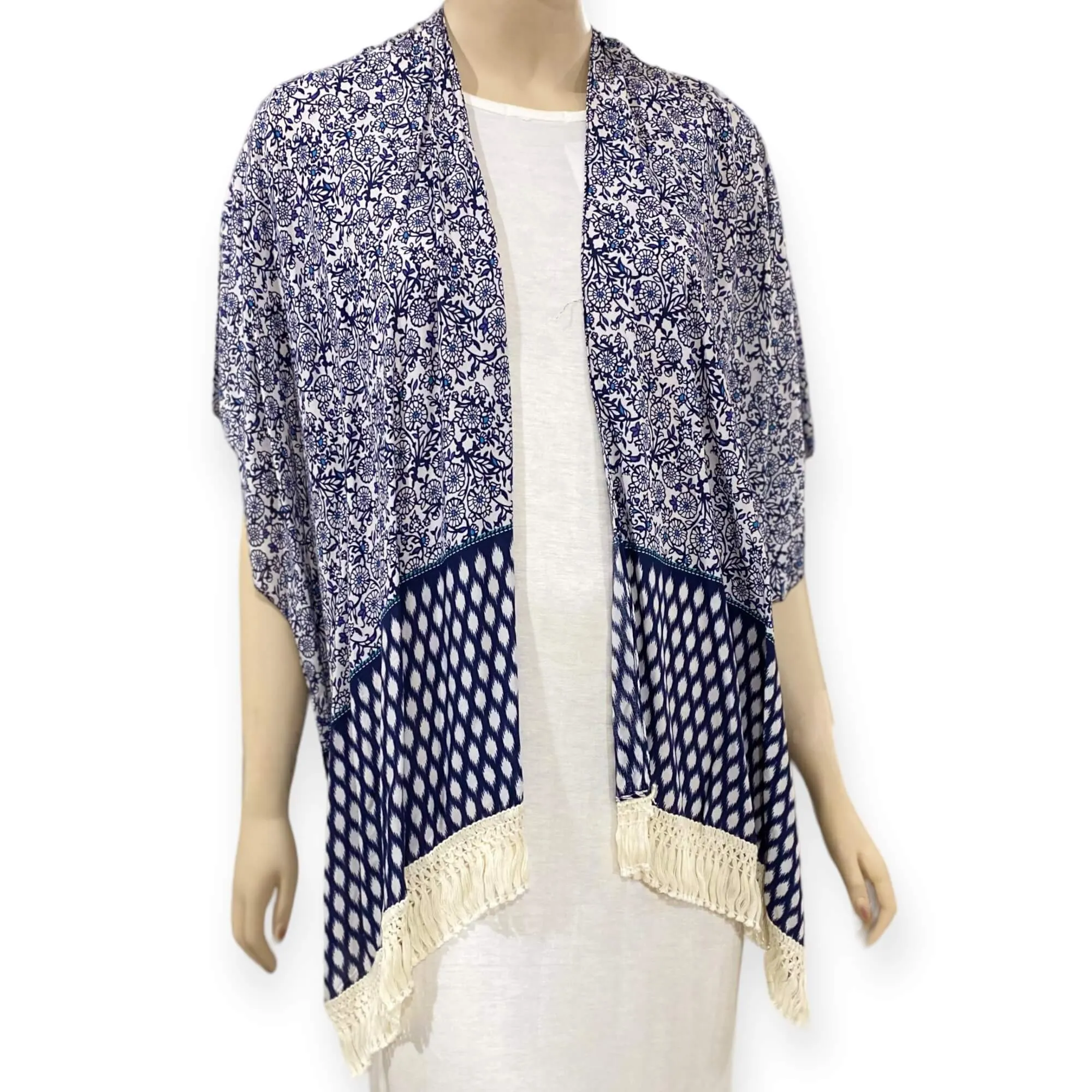 Women's Colorful Tassel Kimono Cardigan