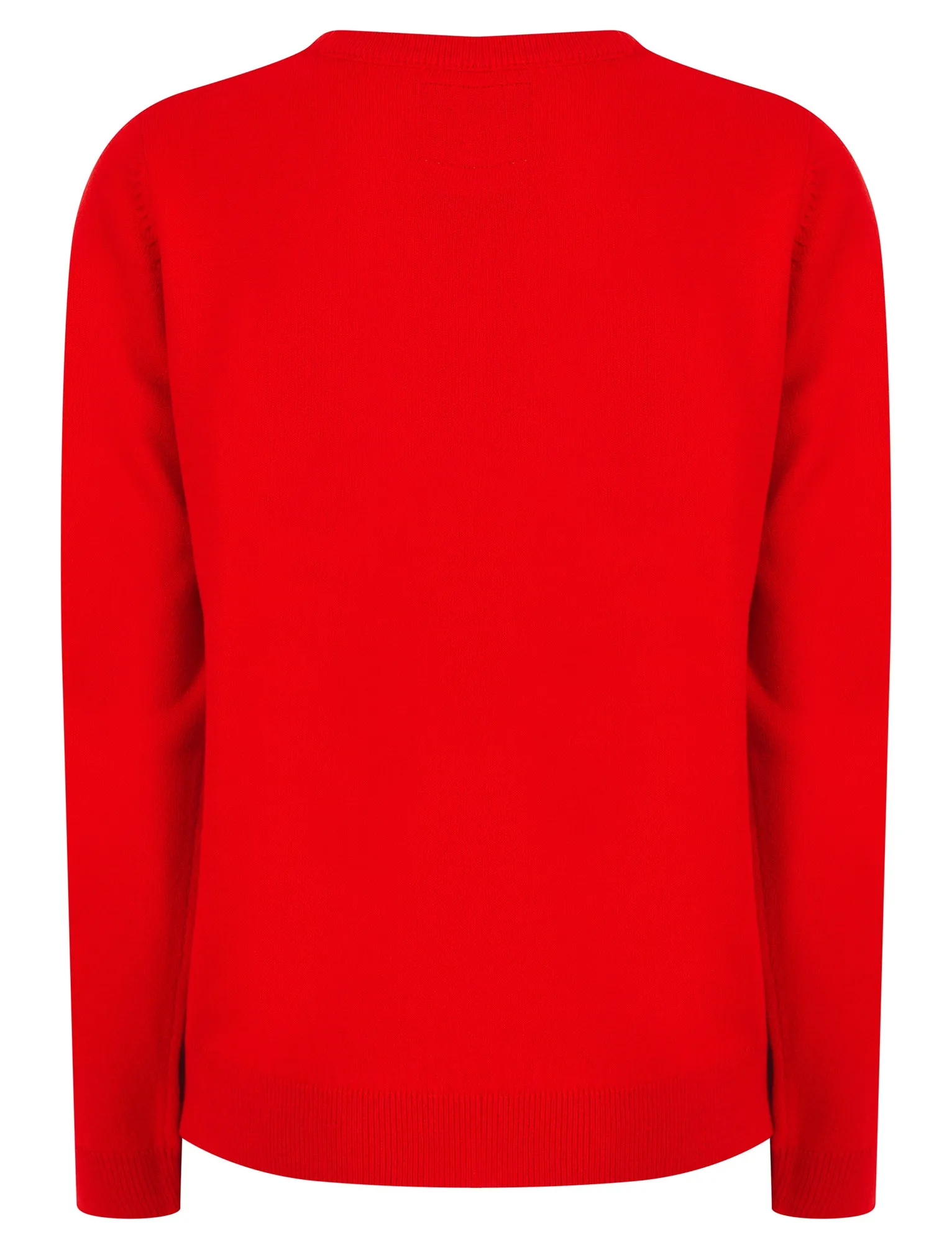 Women's Kissing Penguin Sequin Novelty Knitted Christmas Jumper in Tokyo Red - Merry Christmas