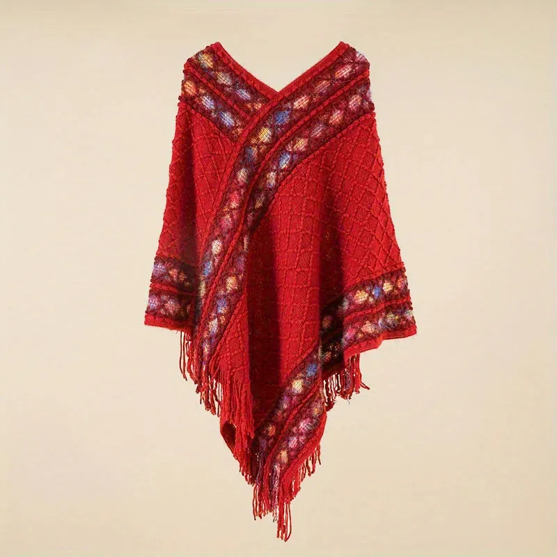 Women's Retro Pullover Tassel ShawlFREE SHIPPING