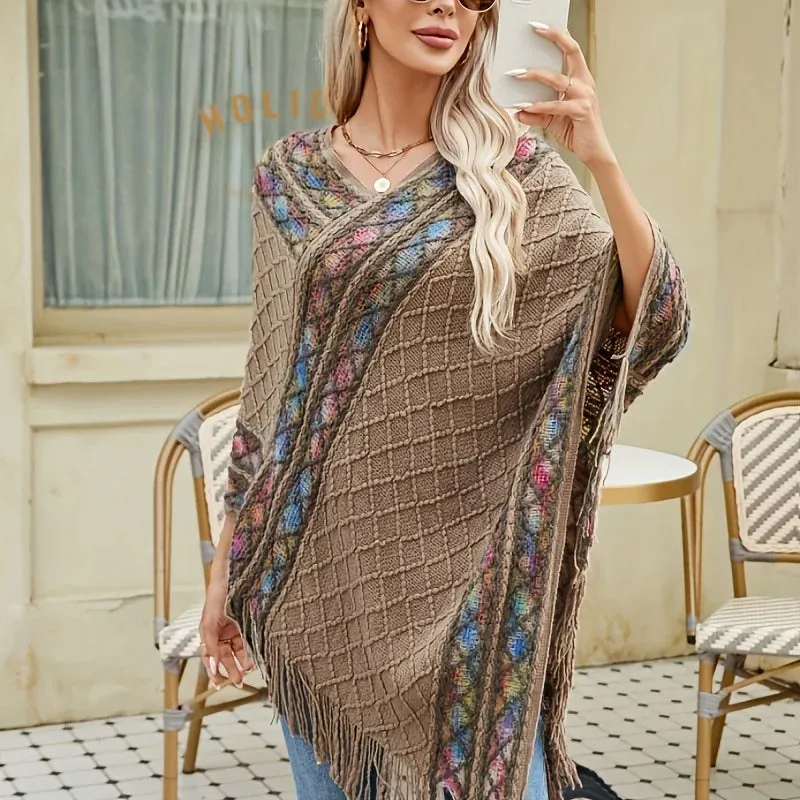 Women's Retro Pullover Tassel ShawlFREE SHIPPING