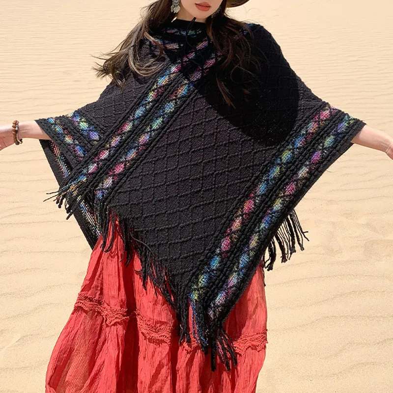 Women's Retro Pullover Tassel ShawlFREE SHIPPING