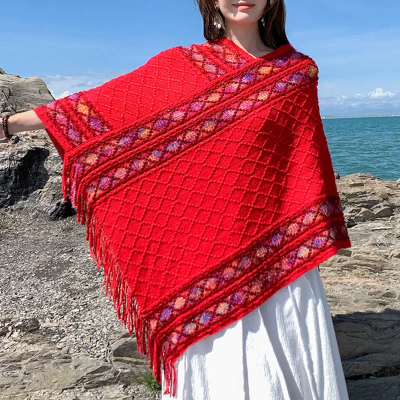 Women's Retro Pullover Tassel ShawlFREE SHIPPING