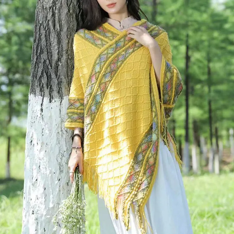 Women's Retro Pullover Tassel ShawlFREE SHIPPING