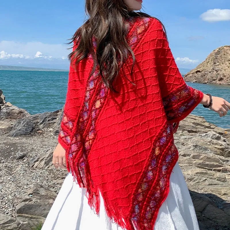 Women's Retro Pullover Tassel ShawlFREE SHIPPING