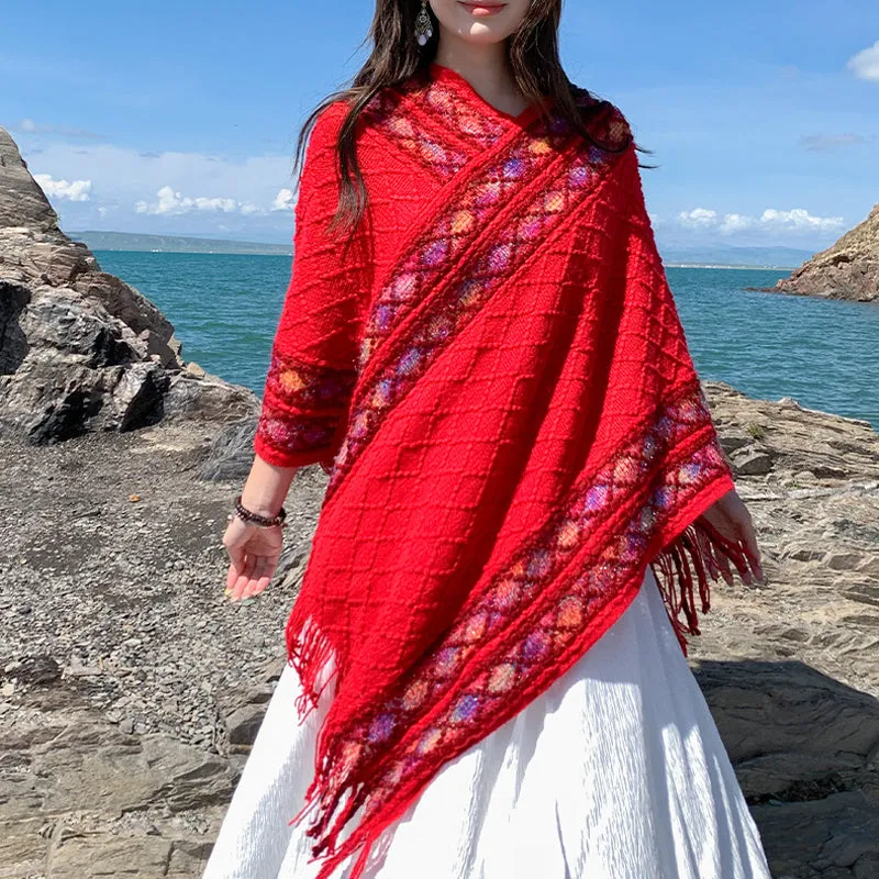 Women's Retro Pullover Tassel ShawlFREE SHIPPING