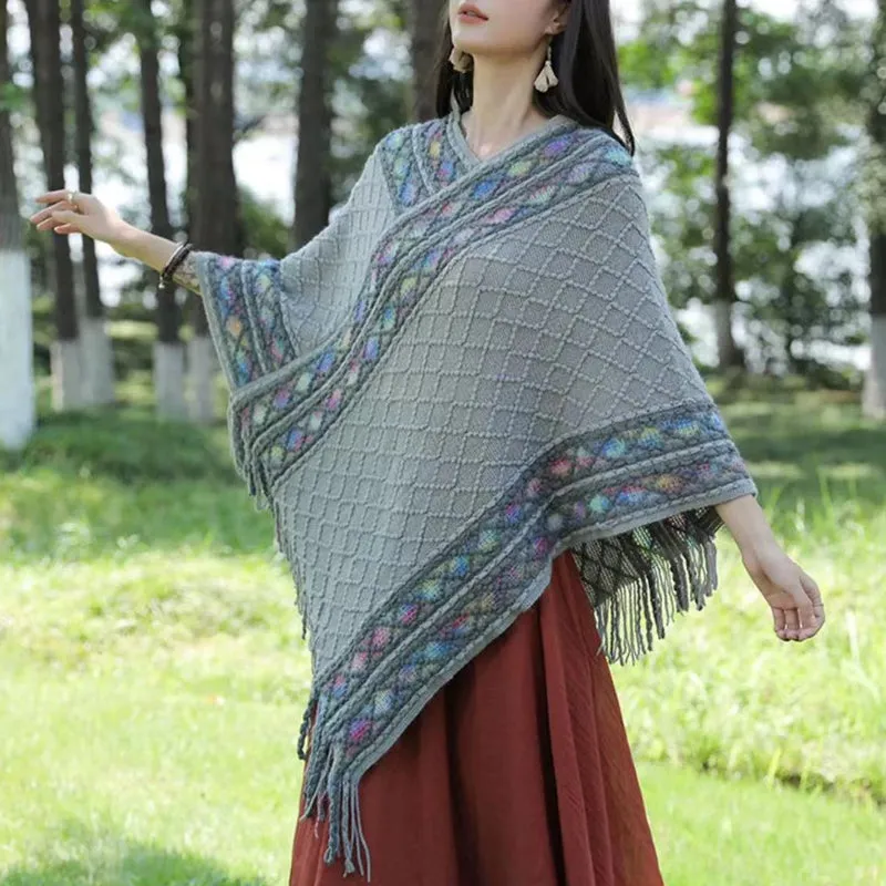 Women's Retro Pullover Tassel ShawlFREE SHIPPING