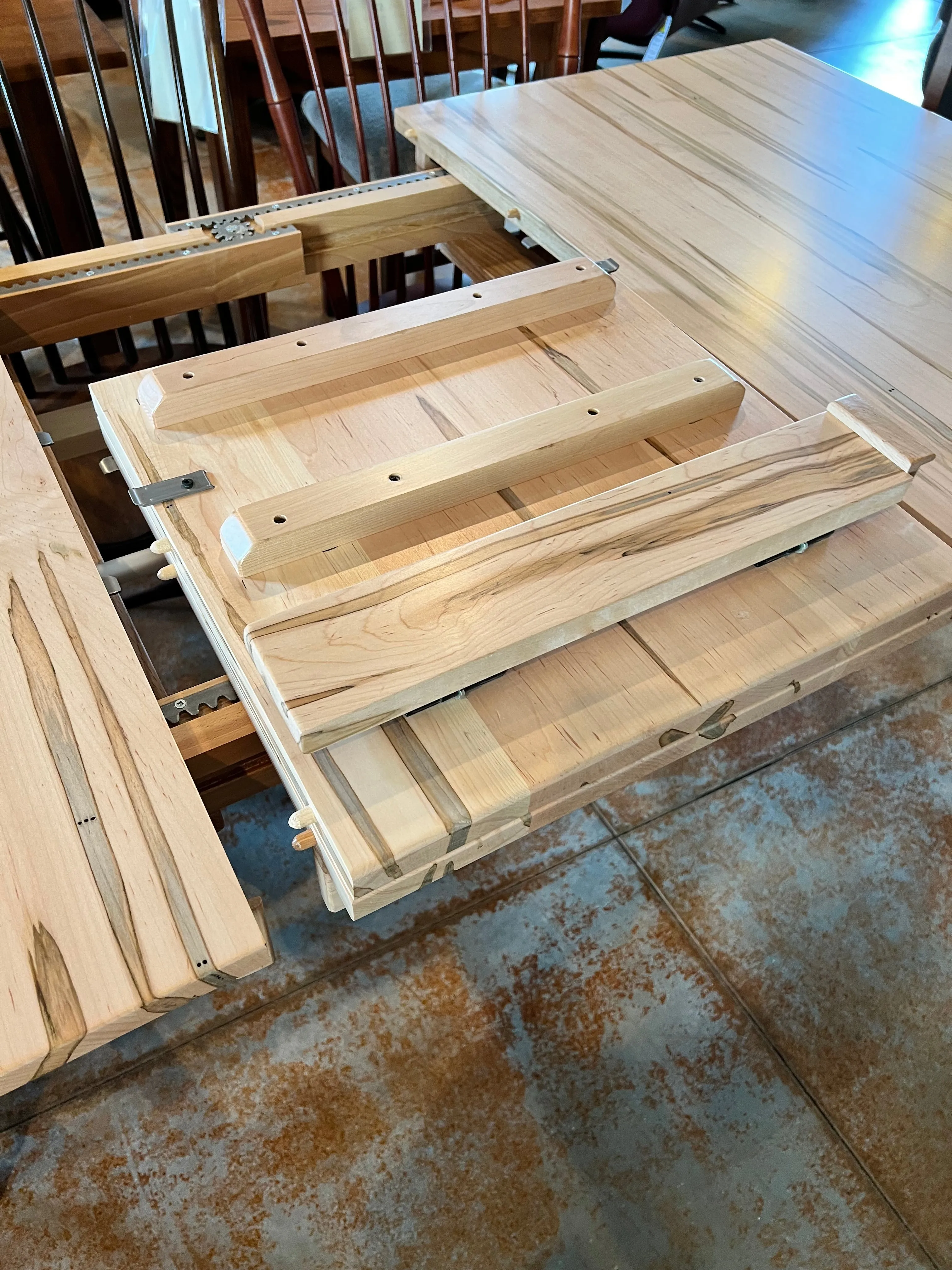 Wormy Maple Butterfly Leaf Dining Table - Showroom Models