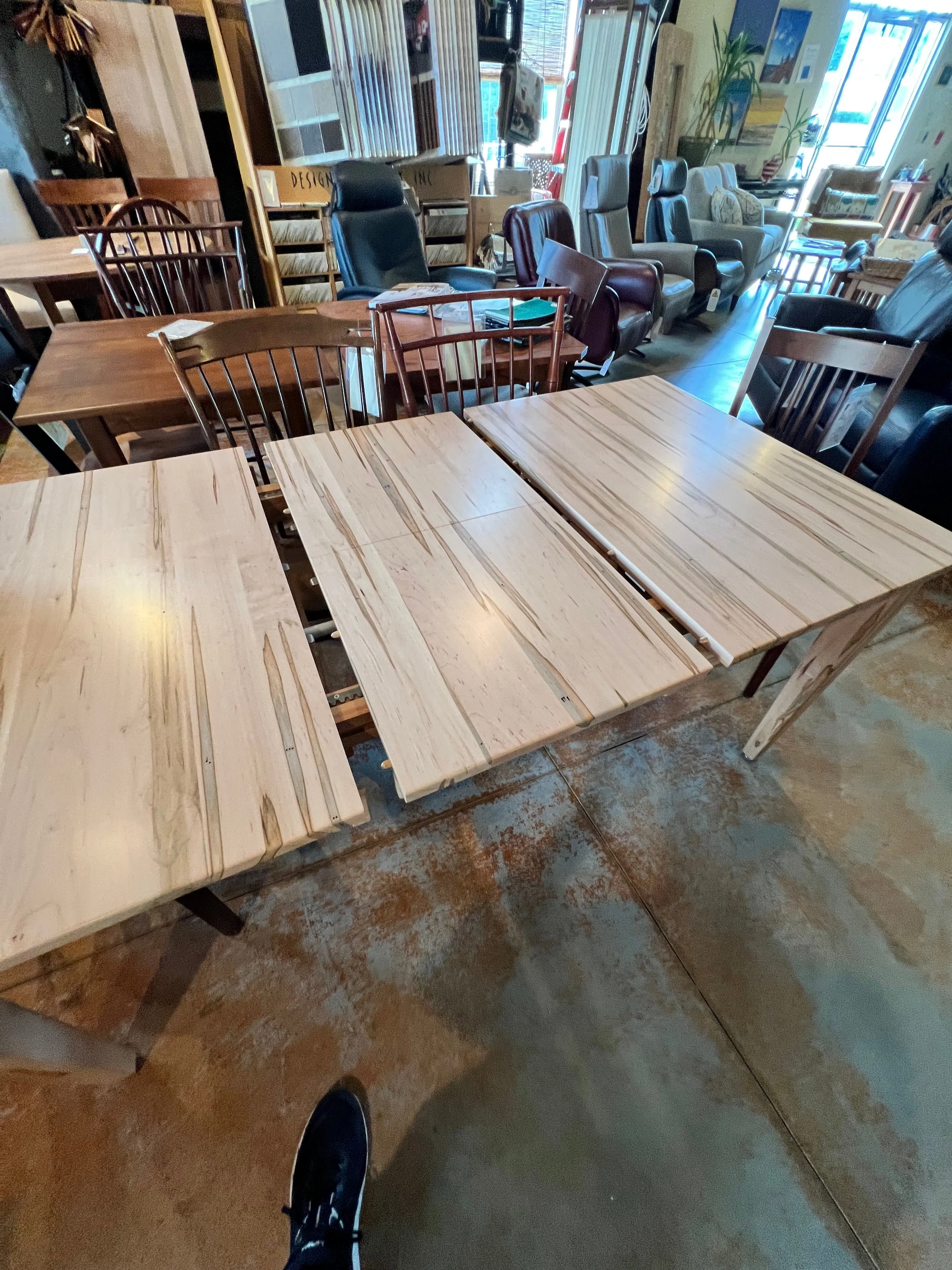 Wormy Maple Butterfly Leaf Dining Table - Showroom Models