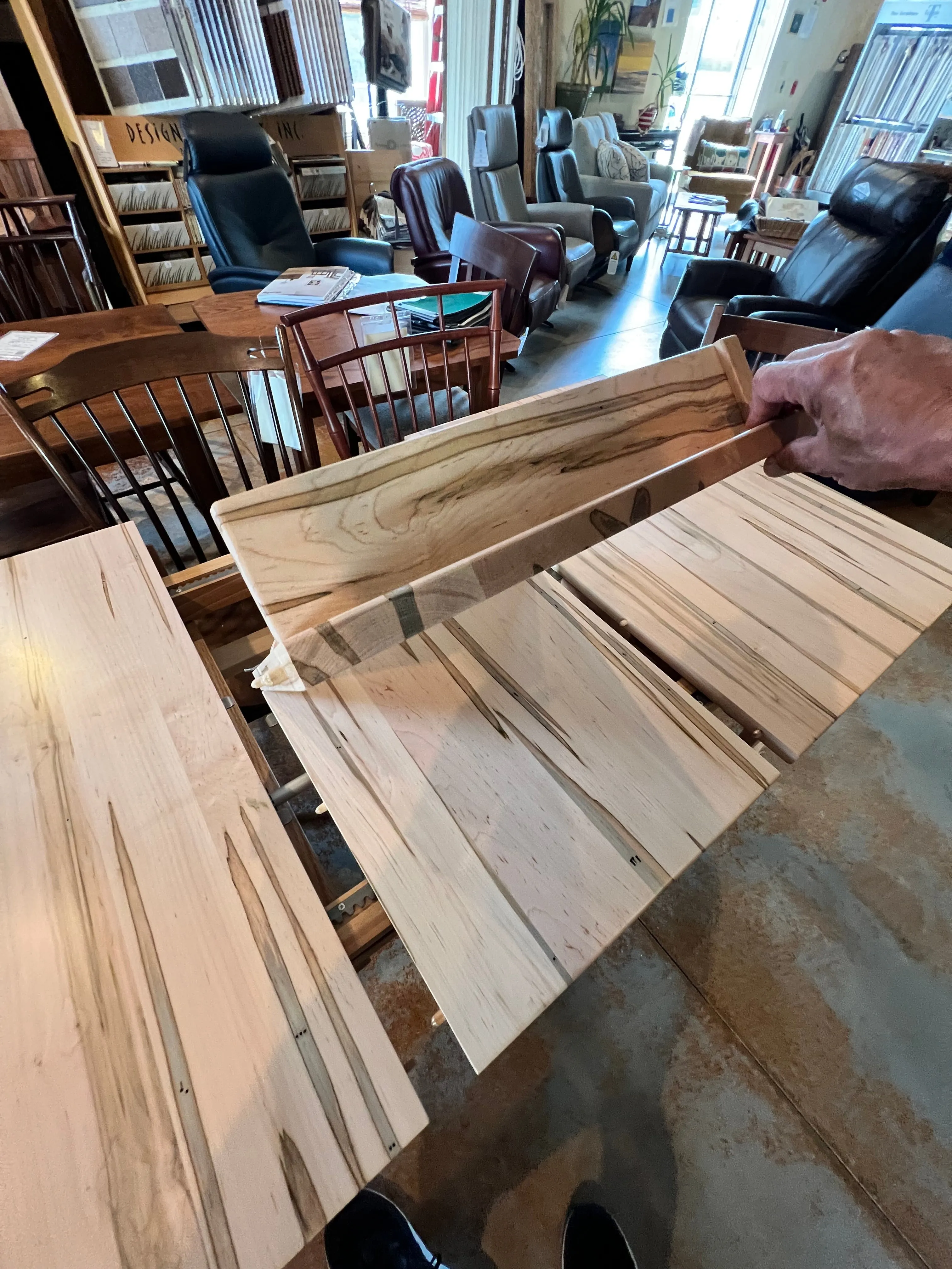 Wormy Maple Butterfly Leaf Dining Table - Showroom Models