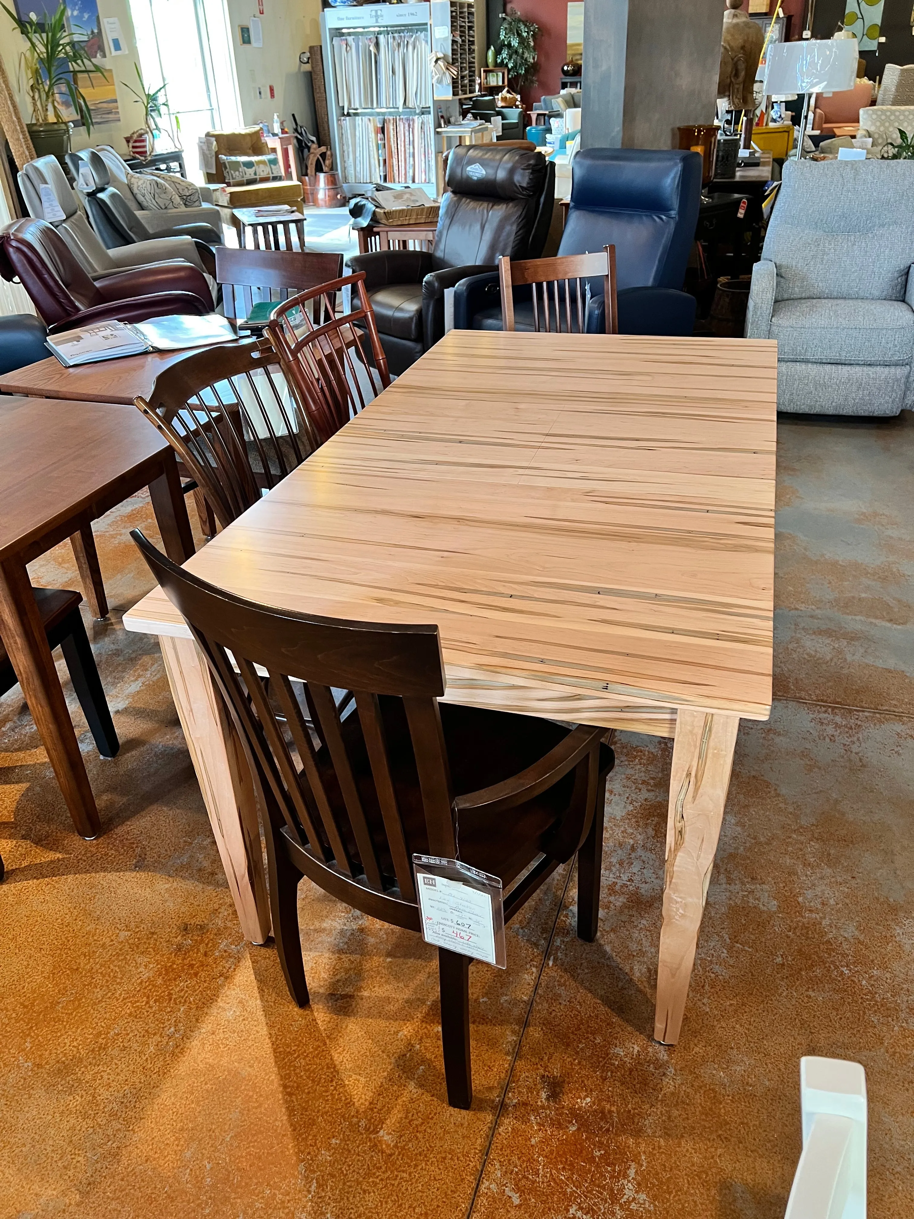 Wormy Maple Butterfly Leaf Dining Table - Showroom Models